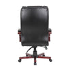 Zoey High-Back Executive Chair | Black Vinyl | Mahogany Wood Finish BM344493