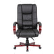 Zoey High-Back Executive Chair | Black Vinyl | Mahogany Wood Finish BM344493