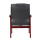 Aria Guest Armchair w Mahogany Brown Wood Finish | Black Vinyl BM344495