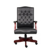 Yuzu Executive Armchair | Gas-Lift Spring-Tilt | Wood Base | Black Vinyl BM344496
