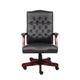Yuzu Executive Armchair | Gas-Lift Spring-Tilt | Wood Base | Black Vinyl BM344496