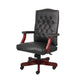 Yuzu Executive Armchair | Gas-Lift Spring-Tilt | Wood Base | Black Vinyl BM344496