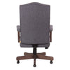 Jake Executive Armchair w Driftwood Finish | Gray Button Tufted Linen BM344500