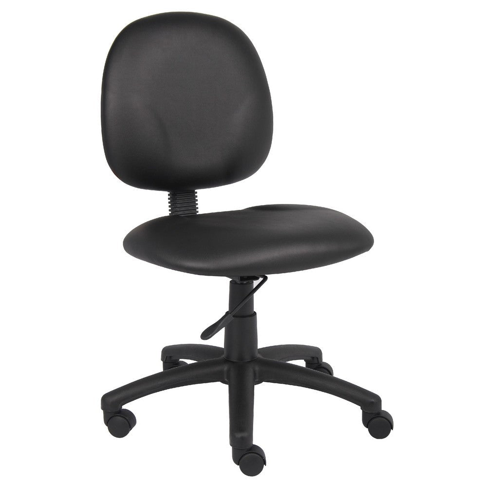 Nate Swivel Task Chair w Contour Back | Caster Wheels | Black Vinyl BM344501