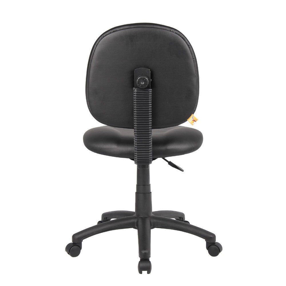 Nate Swivel Task Chair w Contour Back | Caster Wheels | Black Vinyl BM344501