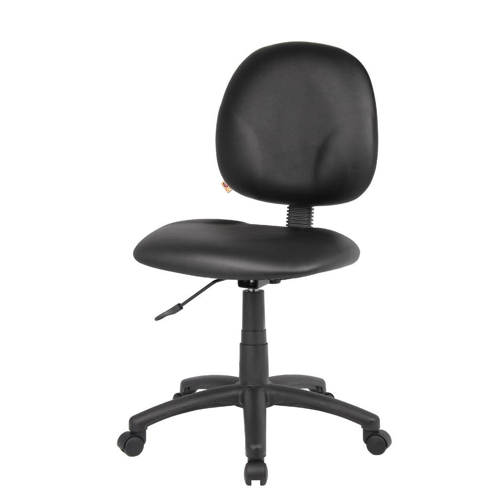 Nate Swivel Task Chair w Contour Back | Caster Wheels | Black Vinyl BM344501