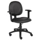 Blair Swivel Task Armchair w Contour Back | Caster Wheel | Black Vinyl BM344502