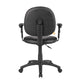Blair Swivel Task Armchair w Contour Back | Caster Wheel | Black Vinyl BM344502