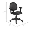 Blair Swivel Task Armchair w Contour Back | Caster Wheel | Black Vinyl BM344502