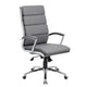 Dave Tall Executive Swivel Armchair | Chrome Finish | Gray Vinyl BM344505