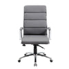 Dave Tall Executive Swivel Armchair | Chrome Finish | Gray Vinyl BM344505