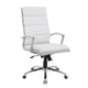 Dave Tall Executive Swivel Armchair | Chrome Finish | White Vinyl BM344506