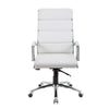 Dave Tall Executive Swivel Armchair | Chrome Finish | White Vinyl BM344506