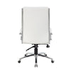 Dave Tall Executive Swivel Armchair | Chrome Finish | White Vinyl BM344506
