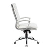 Dave Tall Executive Swivel Armchair | Chrome Finish | White Vinyl BM344506