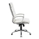 Dave Tall Executive Swivel Armchair | Chrome Finish | White Vinyl BM344506