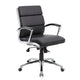 Dave Executive Swivel Armchair w Metal Chrome Finish | Black Vinyl BM344507