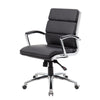 Dave Executive Swivel Armchair w Metal Chrome Finish | Black Vinyl BM344507