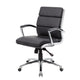Dave Executive Swivel Armchair w Metal Chrome Finish | Black Vinyl BM344507