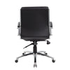 Dave Executive Swivel Armchair w Metal Chrome Finish | Black Vinyl BM344507