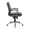 Dave Executive Swivel Armchair w Metal Chrome Finish | Black Vinyl BM344507