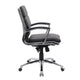 Dave Executive Swivel Armchair w Metal Chrome Finish | Black Vinyl BM344507
