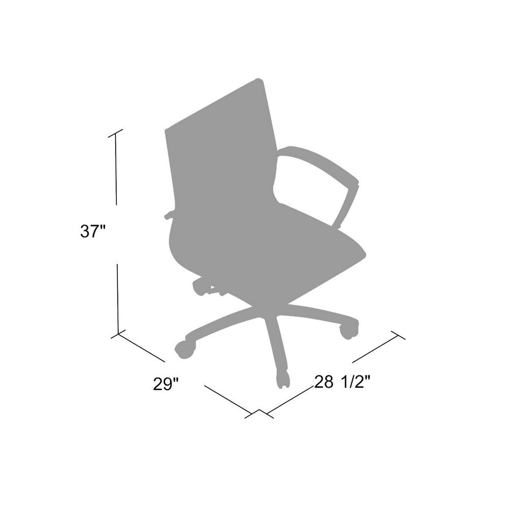 Dave Executive Swivel Armchair w Metal Chrome Finish | Black Vinyl BM344507