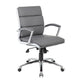 Dave Executive Swivel Chair w Metal Chrome Finish | Gray Vinyl BM344508