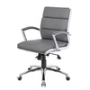 Dave Executive Swivel Chair w Metal Chrome Finish | Gray Vinyl BM344508