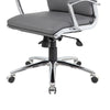 Dave Executive Swivel Chair w Metal Chrome Finish | Gray Vinyl BM344508