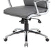 Dave Executive Swivel Chair w Metal Chrome Finish | Gray Vinyl BM344508