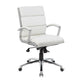 Dave Executive Swivel Chair w Metal Chrome Finish | White Vinyl BM344509