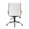 Dave Executive Swivel Chair w Metal Chrome Finish | White Vinyl BM344509