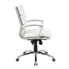 Dave Executive Swivel Chair w Metal Chrome Finish | White Vinyl BM344509
