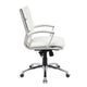 Dave Executive Swivel Chair w Metal Chrome Finish | White Vinyl BM344509