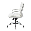 Dave Executive Swivel Chair w Metal Chrome Finish | White Vinyl BM344509