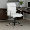 Dave Executive Swivel Chair w Metal Chrome Finish | White Vinyl BM344509