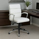 Dave Executive Swivel Chair w Metal Chrome Finish | White Vinyl BM344509