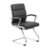 Kim Executive Guest Chair w Metal Chrome Cantilever Base | Black Vinyl BM344510