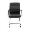 Kim Executive Guest Chair w Metal Chrome Cantilever Base | Black Vinyl BM344510