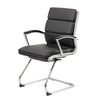 Kim Executive Guest Chair w Metal Chrome Cantilever Base | Black Vinyl BM344510
