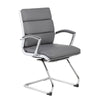 Kim Executive Guest Chair w Metal Chrome Cantilever Base | Gray Vinyl BM344511