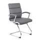 Kim Executive Guest Chair w Metal Chrome Cantilever Base | Gray Vinyl BM344511