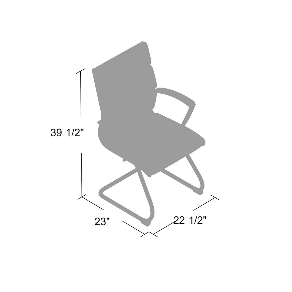 Kim Executive Guest Chair w Metal Chrome Cantilever Base | Gray Vinyl BM344511