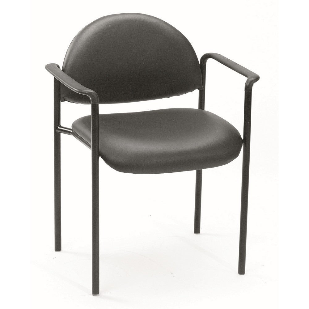 Wade Diamond Stackable Chair | Molded Cap | Waterfall Seat | Black Vinyl BM344513