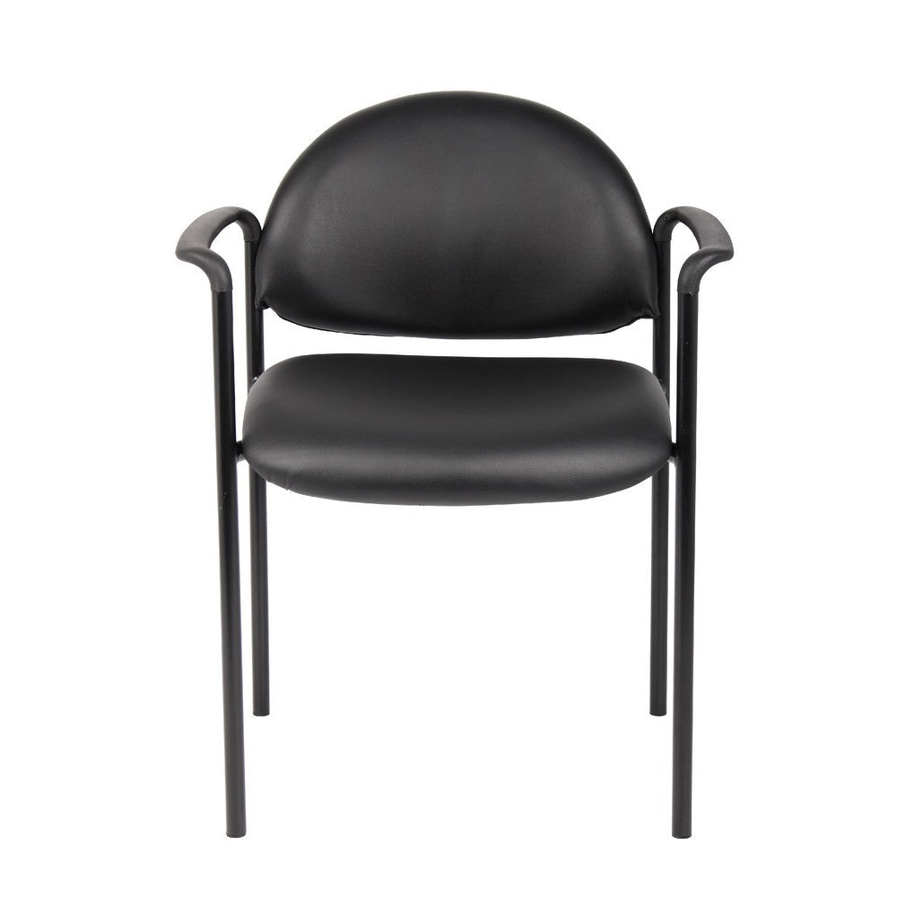 Wade Diamond Stackable Chair | Molded Cap | Waterfall Seat | Black Vinyl BM344513