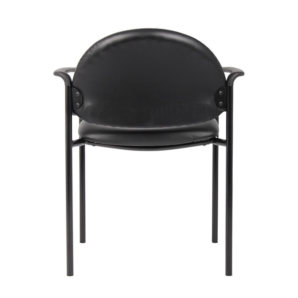 Wade Diamond Stackable Chair | Molded Cap | Waterfall Seat | Black Vinyl BM344513