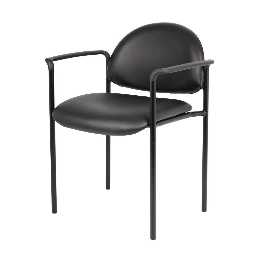 Wade Diamond Stackable Chair | Molded Cap | Waterfall Seat | Black Vinyl BM344513