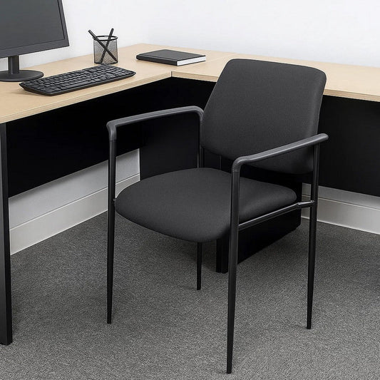 Jill Diamond Stacking Chair | Square Back | Waterfall Seat | Black Crepe BM344514