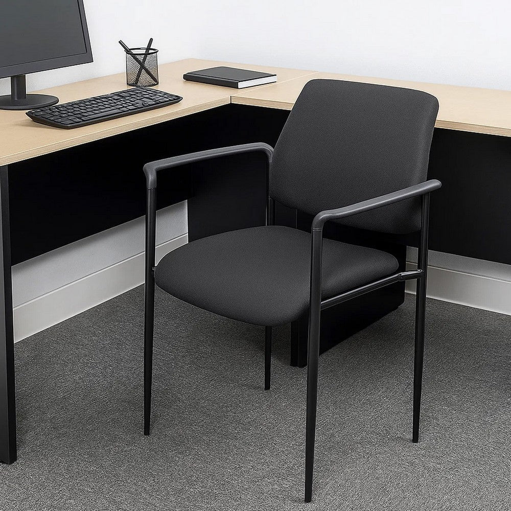 Jill Diamond Stacking Chair | Square Back | Waterfall Seat | Black Crepe